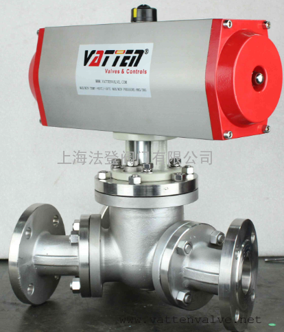 VATTEN/法登 氣動三通Y型球閥/粉料三通換向閥