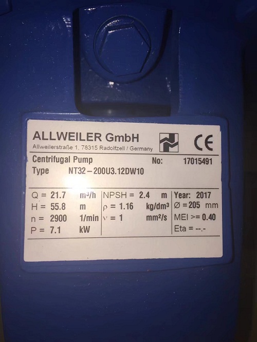 allweiler NBT40-250U5A-W4-42/350 Mһ؛