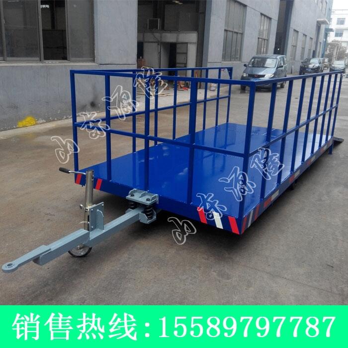 非標(biāo)生產(chǎn)源隆牌5噸爬梯平板拖車 減震性廠區(qū)板車 叉車牽引平板拖車