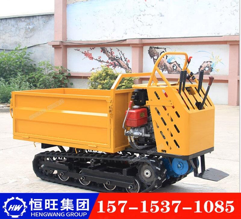 0.8噸履帶運輸車水田搬運工程自卸翻斗車廠家農(nóng)用果園運輸車