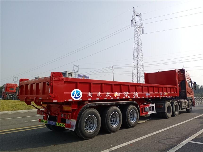 9.5米后翻自卸半掛車廠家_U型后翻自卸半掛車