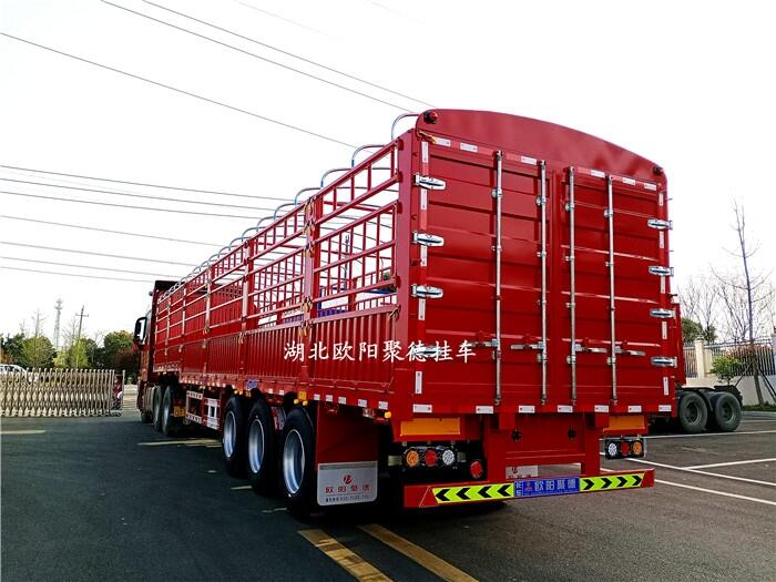13米高低板高欄，盤式制動(dòng)+空氣懸掛，新型輕量化半掛車