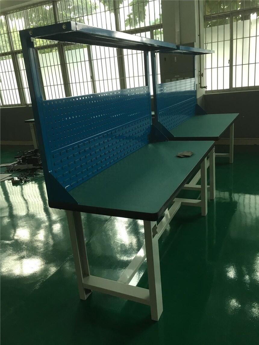 廠家定做工廠專用工作臺(tái) 車間電子組裝工作臺(tái) 防靜電工作臺(tái)帶照明燈