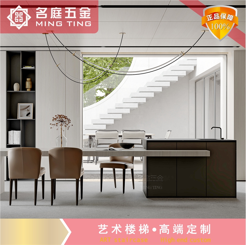 懸浮樓梯 閣樓躍層書房鋼結(jié)構(gòu)樓梯設(shè)計(jì)定制廠家直銷名庭五金