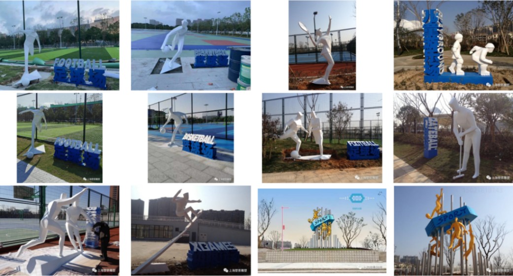 寧波萬(wàn)科體育公園足球運(yùn)動(dòng)員雕塑 304不銹鋼雕塑工廠定制