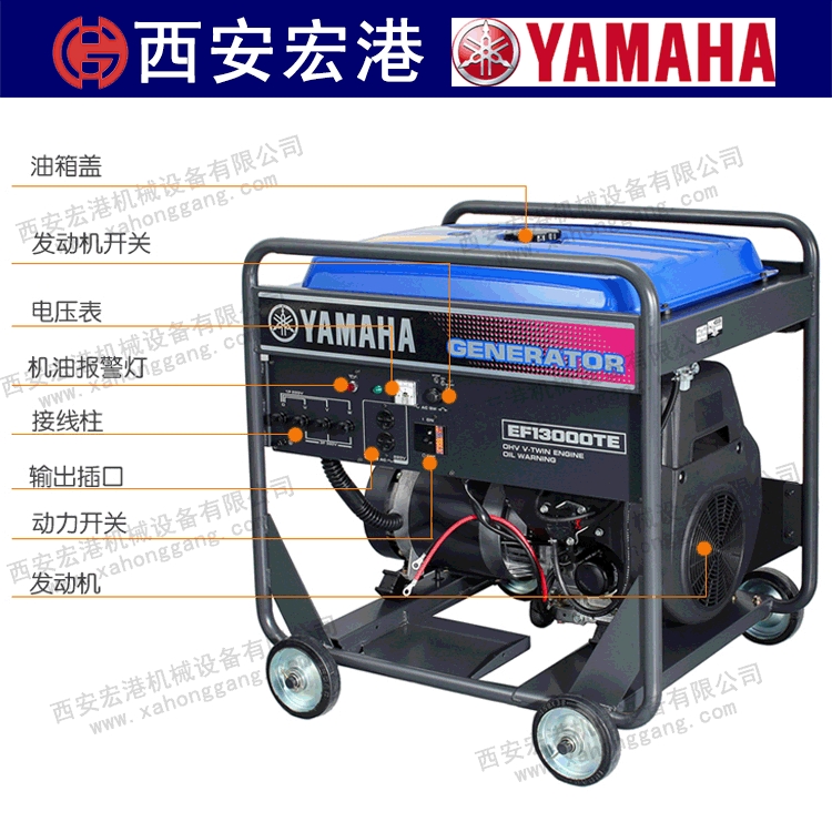 YAMAHA雅馬哈EF13000TE汽油發(fā)電機組8KW車載小型靜音三相380V