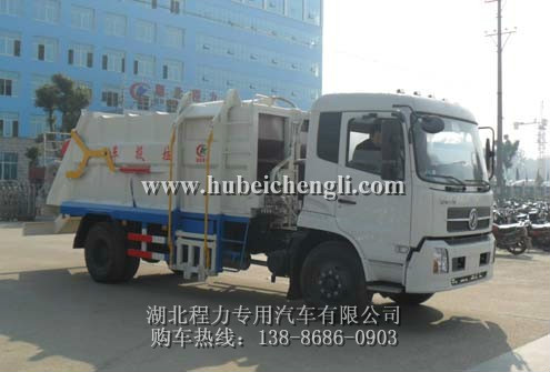 湖北免征型東風(fēng)天錦壓縮式垃圾車，環(huán)衛(wèi)垃圾車價(jià)格