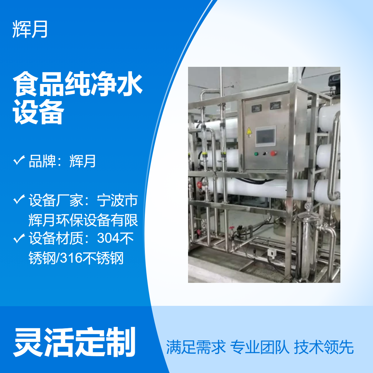 純水設(shè)備維修化學(xué)涂料去離子水處理輝月凈水設(shè)備廠家