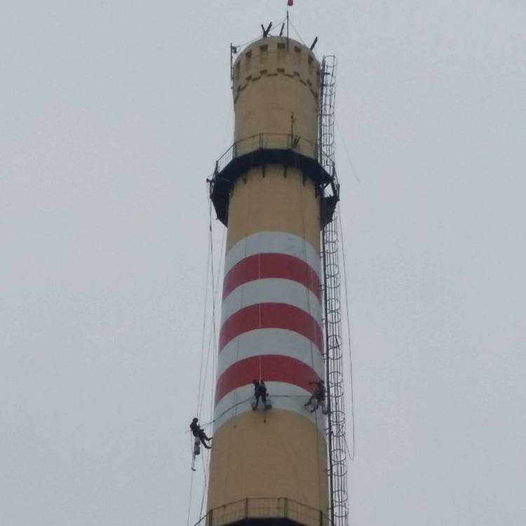 三里港高空煙囪彩繪美化刷航標色環(huán)維修加固人工拆除